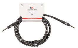 Cable Ek Audio para Guitarra Jack - Jack Rectos Tela Trenzada de 3M