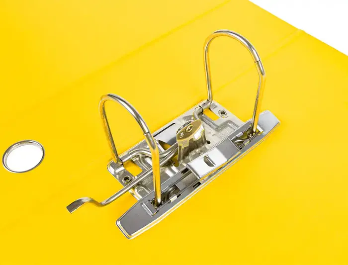 Liderpapel Archivador de Palanca A4 Filing System Forrado Amarillo Lomo 80mm con Caja y Compresor Metálico