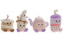 DKD Home Decor Surtido de 4 Peluches Multicolor en Poliéster
