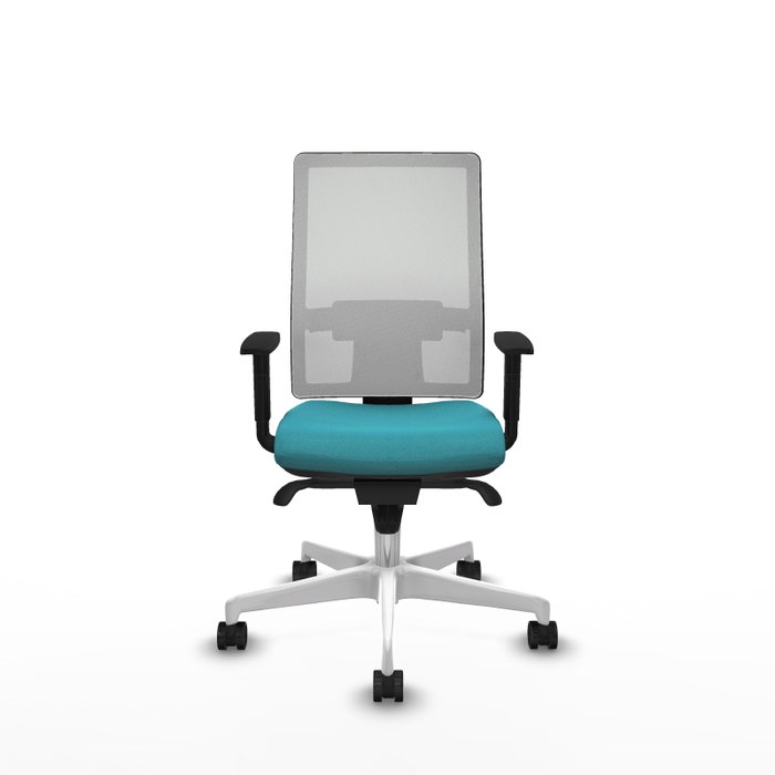 PIQUERAS Y CRESPO Silla de oficina Horna con mecanismo Sincro, Tela Turquesa y Malla Blanca PIQUERAS Y CRESPO Silla de oficina Horna con mecanismo Sincro, Tela Turquesa y Malla Blanca