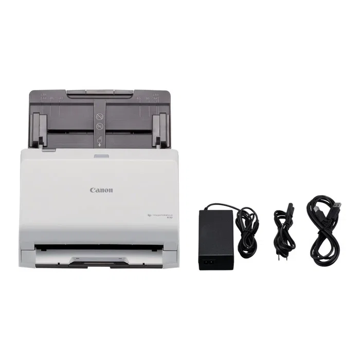 Canon Escáner de Sobremesa imageFORMULA R30 con Alimentador Automático (ADF), Escaneo Duplex 25ppm, USB, Color, 600 DPI, A4, Blanco