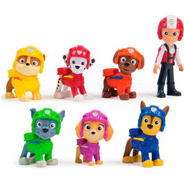 Spin Master Pack 7 Figuras Paw Patrol Air Rescue 6071499 Ryder, Chase, Marshall, Skye, Rubble, Rocky y Zuma para Niños +3 Años