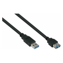 Kabelmeister Extensión USB 3.0 Tipo A macho a hembra, 0,5m, negro