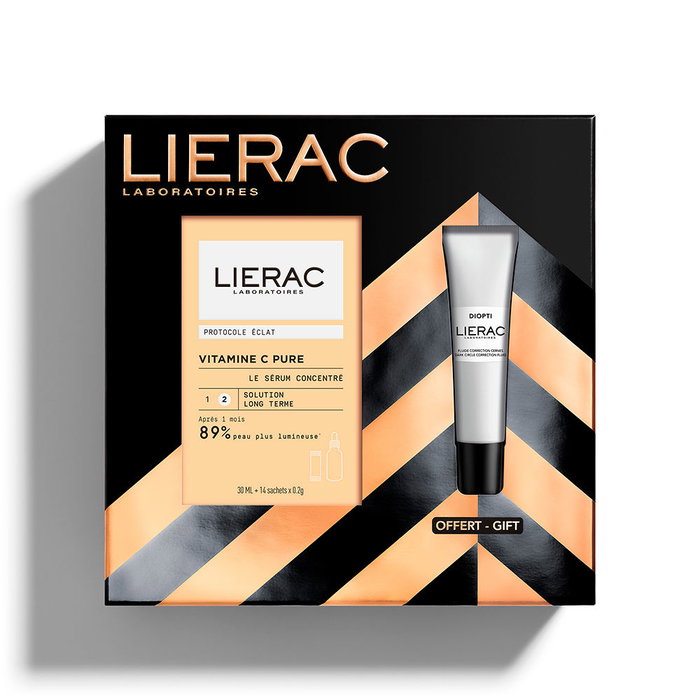 Lierac PROTOCOLO LUMINOSIDAD SÉRUM ESTUCHE 2 pz con 20% Vitamina C Pura, Piel Radiante y Antiarrugas