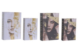 DKD Home Decor Set de 2 Cajas Decorativas Tipo Libro Chica Surtida