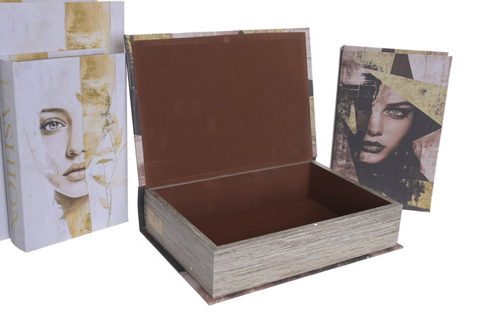 DKD Home Decor Set de 2 Cajas Decorativas Tipo Libro Chica Surtida