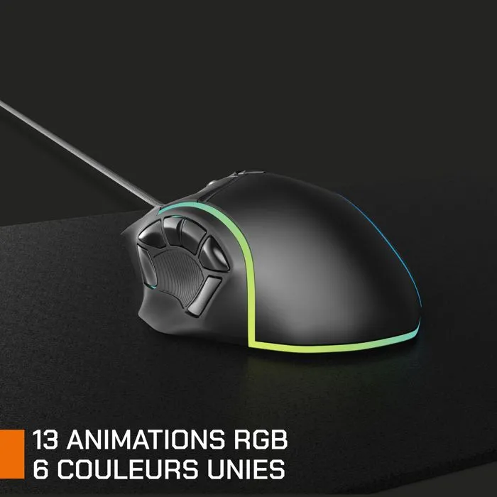 Nova Gaming Virgo Ratón de Juegos con Cable LED RGB Negro - NOV3700527313924