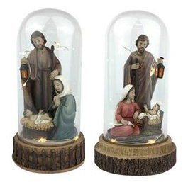 DKD Home Decor Nacimiento LED de Cristal 10x10x19 cm Surtido de 2