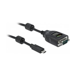 DeLOCK Adaptador USB Type-C a Serial DB9 con Probador RS-232 de 9 LED