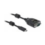 DeLOCK Adaptador USB Type-C a Serial DB9 con Probador RS-232 de 9 LED