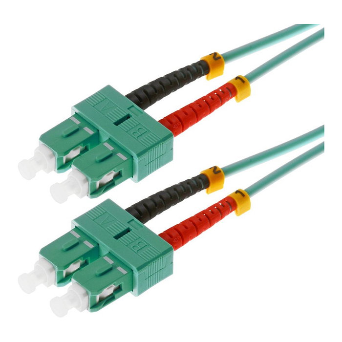 Helos Cable de fibra óptica OM3 Duplex SC/SC 5m Turquesa Helos Cable de fibra óptica OM3 Duplex SC/SC 5m Turquesa