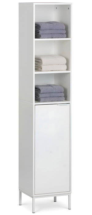 Inde Estantería Lavabo 5 Niveles con Puertas Moblekit, Mueble de Baño, Dimensiones: 30 x 30 x 160 cm, Espesor 12 mm