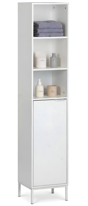 Inde Estantería Lavabo 5 Niveles con Puertas Moblekit, Mueble de Baño, Dimensiones: 30 x 30 x 160 cm, Espesor 12 mm