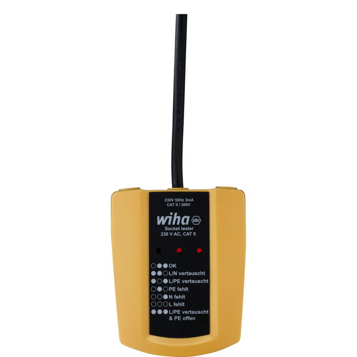 Wiha Probador de enchufes 230 V AC, CAT II Wiha Probador de enchufes 230 V AC, CAT II