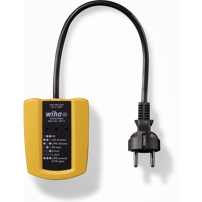 Wiha Probador de enchufes 230 V AC, CAT II Wiha Probador de enchufes 230 V AC, CAT II