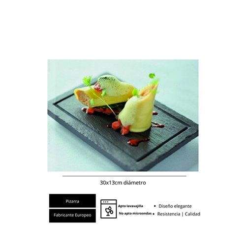 Supizarra Plato Rectangular Antigoteo de Pizarra 30x18 cm (Set de 2)
