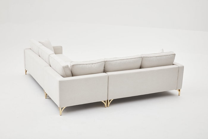 Atelier Del Sofa Sofá Esquinero Berlin Cream, Gold