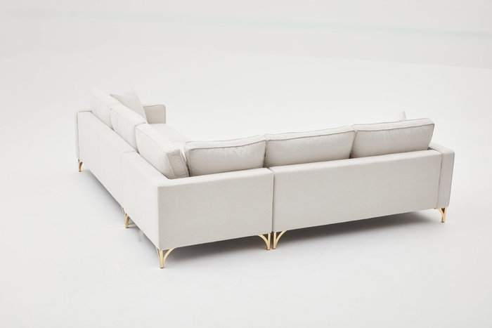 Atelier Del Sofa Sofá Esquinero Berlin Cream, Gold