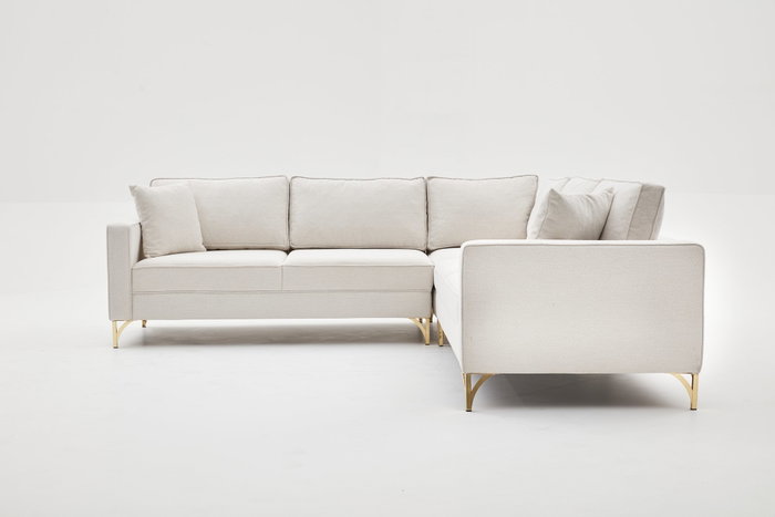 Atelier Del Sofa Sofá Esquinero Berlin Cream, Gold