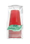 Algon Set de 10 Vasos Bicolor Rojo y Blanco, 450 ml, Dimensiones: 9.3 cm de Ancho x 12 cm de Alto (18 Unidades)