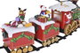 DKD Home Decor Tren Navidad Tradicional LED Multicolor Rojo 136 x 15 x 136 cm Movimiento Musical (2 Unidades)