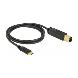 DeLOCK Cable USB C a USB B 1 m 10 Gbps USB 3.2 Gen 2 (3.1 Gen 2), Negro, 3A, 83675