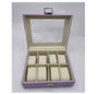 DKD Home Decor Caja para Relojes Lila con Cristal para 8 Relojes