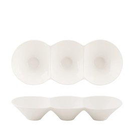 Summa Bol Triple, Porcelana, Color Marfil, 27 x 11 cm (Set de 6)
