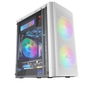 Mars Gaming MC300W Caja de Ordenador Micro-ATX White con Cristal Templado, 3 Ventiladores FRGB, Gestión de Cableado