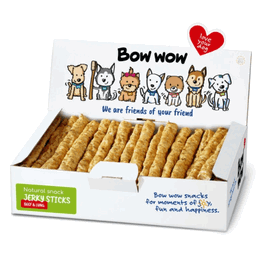 Bowwow Sticks Jerky Ternera y Pulmón 50un, Glucosamina y Condroitina, Sin Cereales