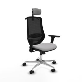 PIQUERAS Y CRESPO Silla de oficina Mardos con mecanismo Sincro, Gris claro y Negro