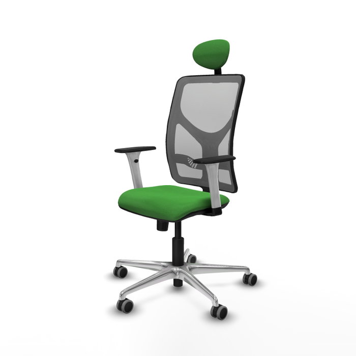 PIQUERAS Y CRESPO Silla de oficina Motilla con mecanismo Sincro, Verde y Gris