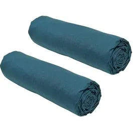 Today Conjunto de 2 cubiertas de hojas Essential - 140 x 190 cm - 2 personas - 100% Algodón - Peacock