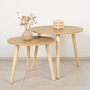 Max Home Set 2 Mesas Auxiliares Redondas Madera MDF - 48 x 38 cm y 39 x 32 cm