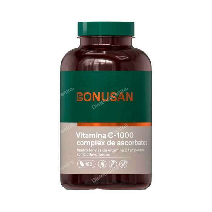 Bonusan Vitamina C 1000 mg Complejo De Ascorbatos con Bioflavonoides, Magnesio y Zinc - 180 Comprimidos Bonusan Vitamina C 1000 mg Complejo De Ascorbatos con Bioflavonoides, Magnesio y Zinc - 180 Comprimidos