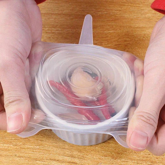 Quttin Set de 6 Tapas de Silicona Adaptables 25 cm Ancho x 26 cm Largo x 2 cm Alto (12 Unidades)