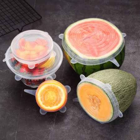 Quttin Set de 6 Tapas de Silicona Adaptables 25 cm Ancho x 26 cm Largo x 2 cm Alto (12 Unidades)