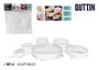 Quttin Set de 6 Tapas de Silicona Adaptables 25 cm Ancho x 26 cm Largo x 2 cm Alto (12 Unidades)