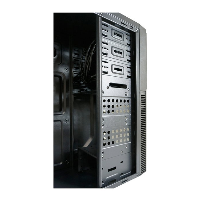 LC-Power 7041B-ON Torre Midi ATX PC Gaming, Negro, 1xUSB-C, Gestión de Cables, 7 Ranuras, Compatible con Tarjeta Gráfica 35 cm