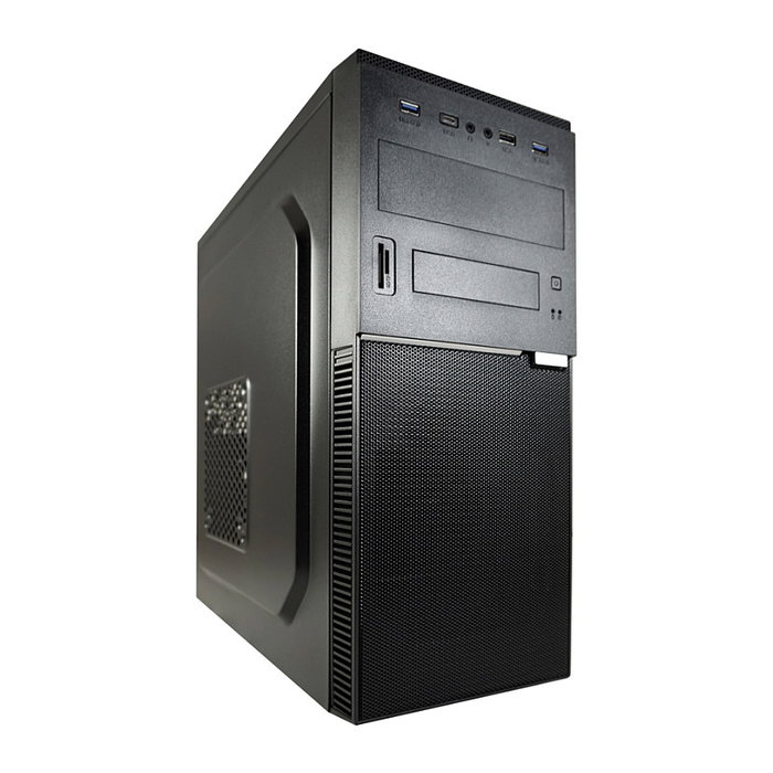LC-Power 7041B-ON Torre Midi ATX PC Gaming, Negro, 1xUSB-C, Gestión de Cables, 7 Ranuras, Compatible con Tarjeta Gráfica 35 cm