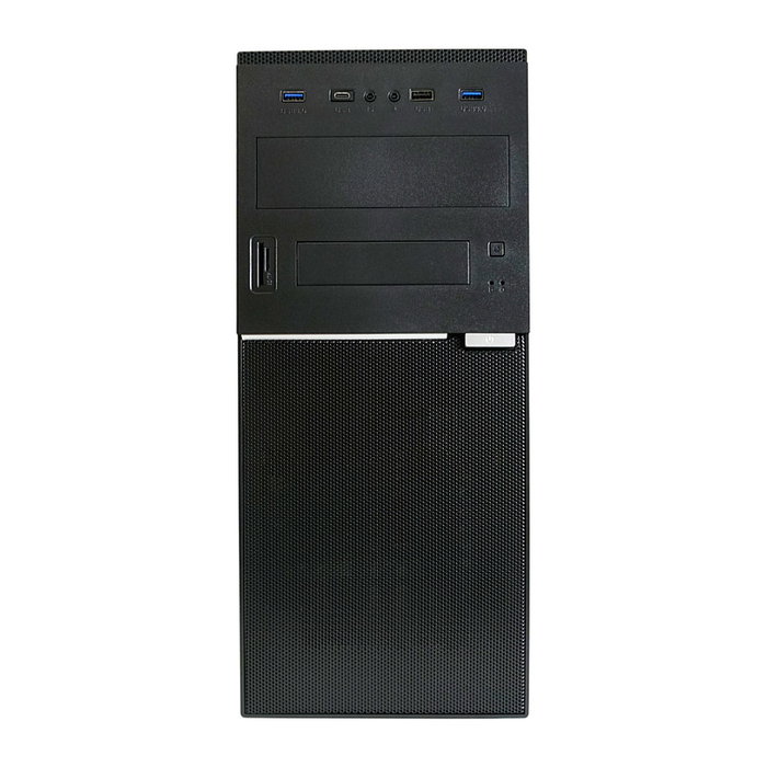 LC-Power 7041B-ON Torre Midi ATX PC Gaming, Negro, 1xUSB-C, Gestión de Cables, 7 Ranuras, Compatible con Tarjeta Gráfica 35 cm