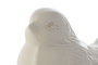 DKD Home Decor Figura Decorativa de Cerámica Blanca con Diseño Gorrión Estilo Cottage, Adorno para el Hogar y Jardín, Medidas 17x17x24 cm