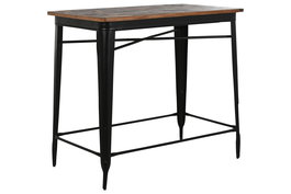 DKD Home Decor Mesa Bar Horeca Marron Negro Metal Madera 66 x 102 x 120 cm