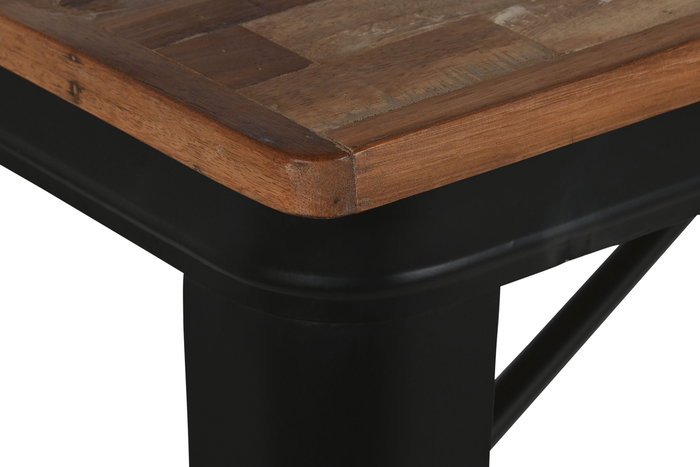 DKD Home Decor Mesa Bar Horeca Marron Negro Metal Madera 66 x 102 x 120 cm