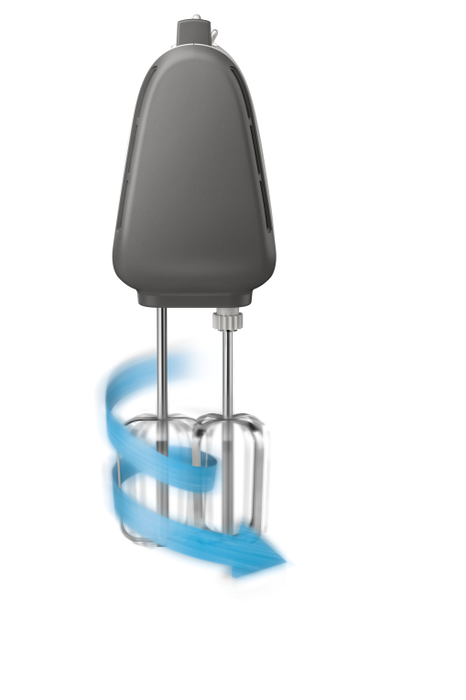 Philips HR3740/00 Amasadora de Mano 5000 Series - 450W, 5 Velocidades, Función Turbo, Acero Inoxidable, Batidora con Varillas Cónicas y Ganchos para Amasar