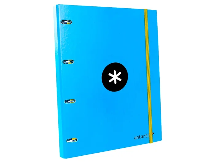 Antartik Carpeta con recambio A4 cuadro 5mm forrada 4 anillas 25mm redondas color azul Antartik Carpeta con recambio A4 cuadro 5mm forrada 4 anillas 25mm redondas color azul