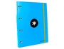 Antartik Carpeta con recambio A4 cuadro 5mm forrada 4 anillas 25mm redondas color azul