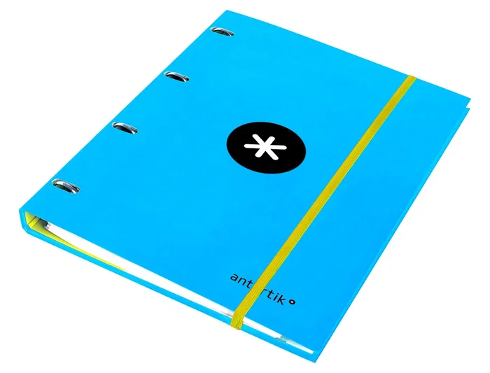 Antartik Carpeta con recambio A4 cuadro 5mm forrada 4 anillas 25mm redondas color azul Antartik Carpeta con recambio A4 cuadro 5mm forrada 4 anillas 25mm redondas color azul