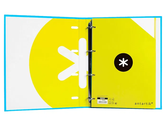 Antartik Carpeta con recambio A4 cuadro 5mm forrada 4 anillas 25mm redondas color azul Antartik Carpeta con recambio A4 cuadro 5mm forrada 4 anillas 25mm redondas color azul