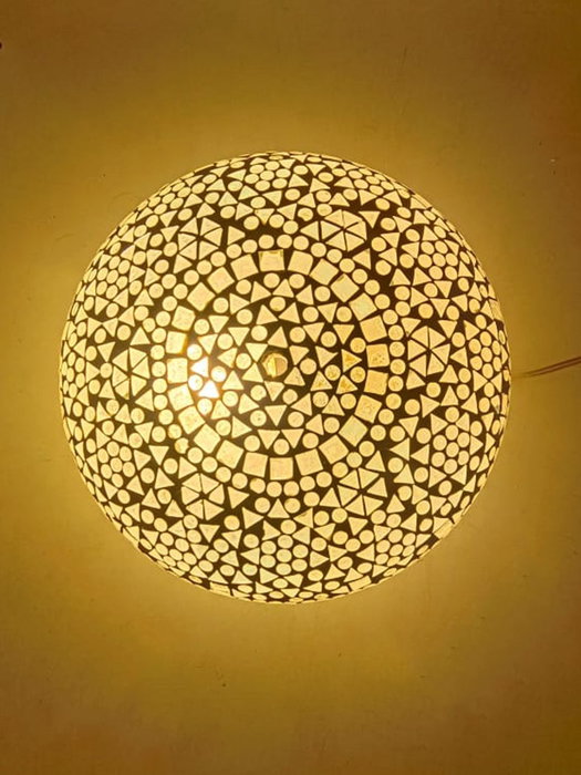 DKD Home Decor Lámpara de Aplique de Cristal Mosaico Blanco DKD Home Decor Lámpara de Aplique de Cristal Mosaico Blanco